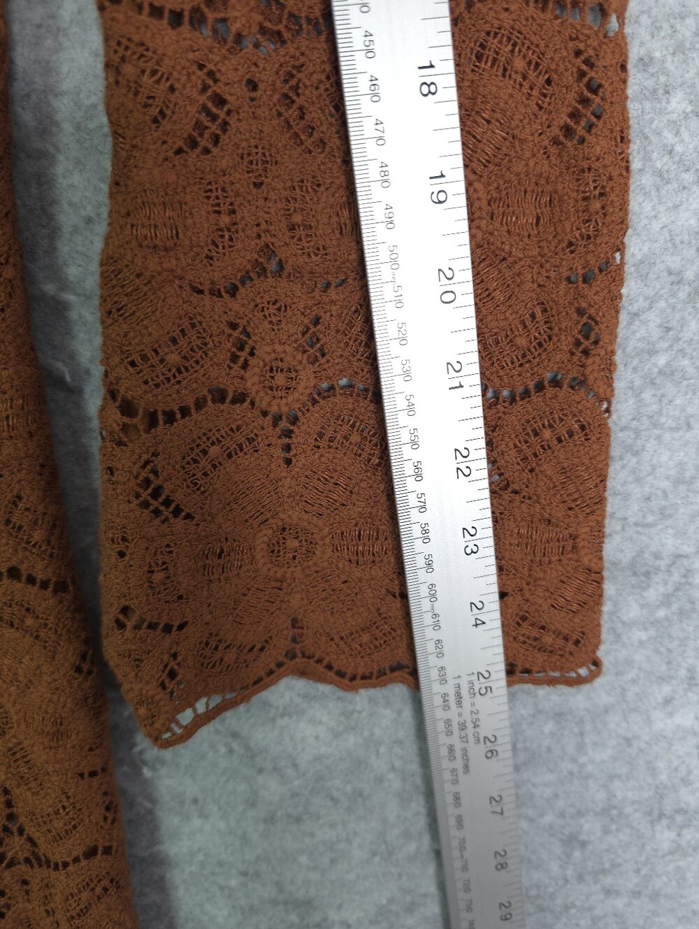 Sezane Fama Caramel Guipure Lace V-Neck Midi Dress 34/ US 2 - Picture 11 of 12